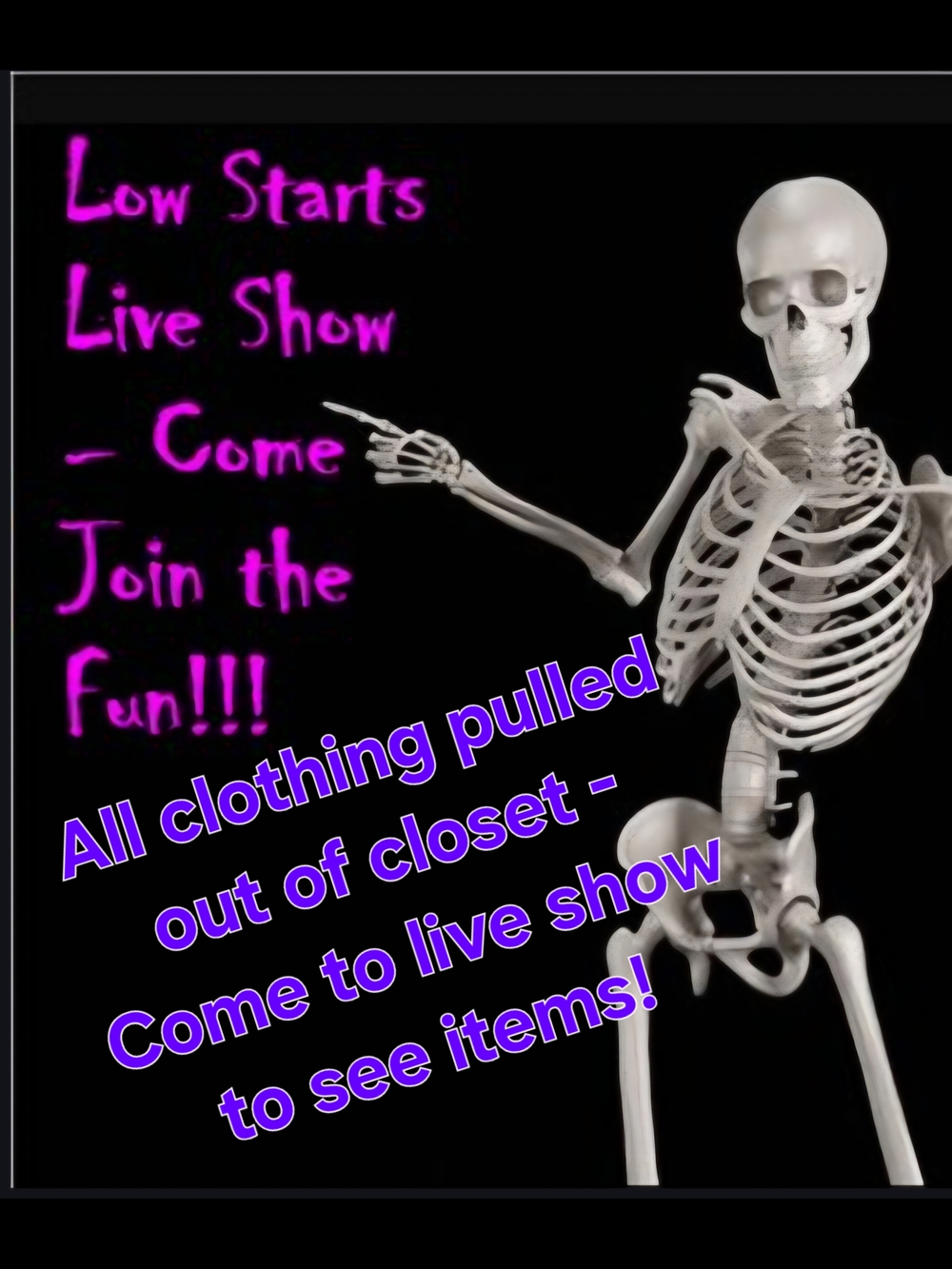 All Clothing Pulled Out Of Closet - Come To Live Show To See Items!